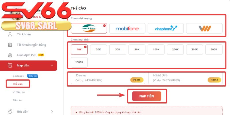Hướng dẫn nạp tiền bằng thẻ cào an toàn